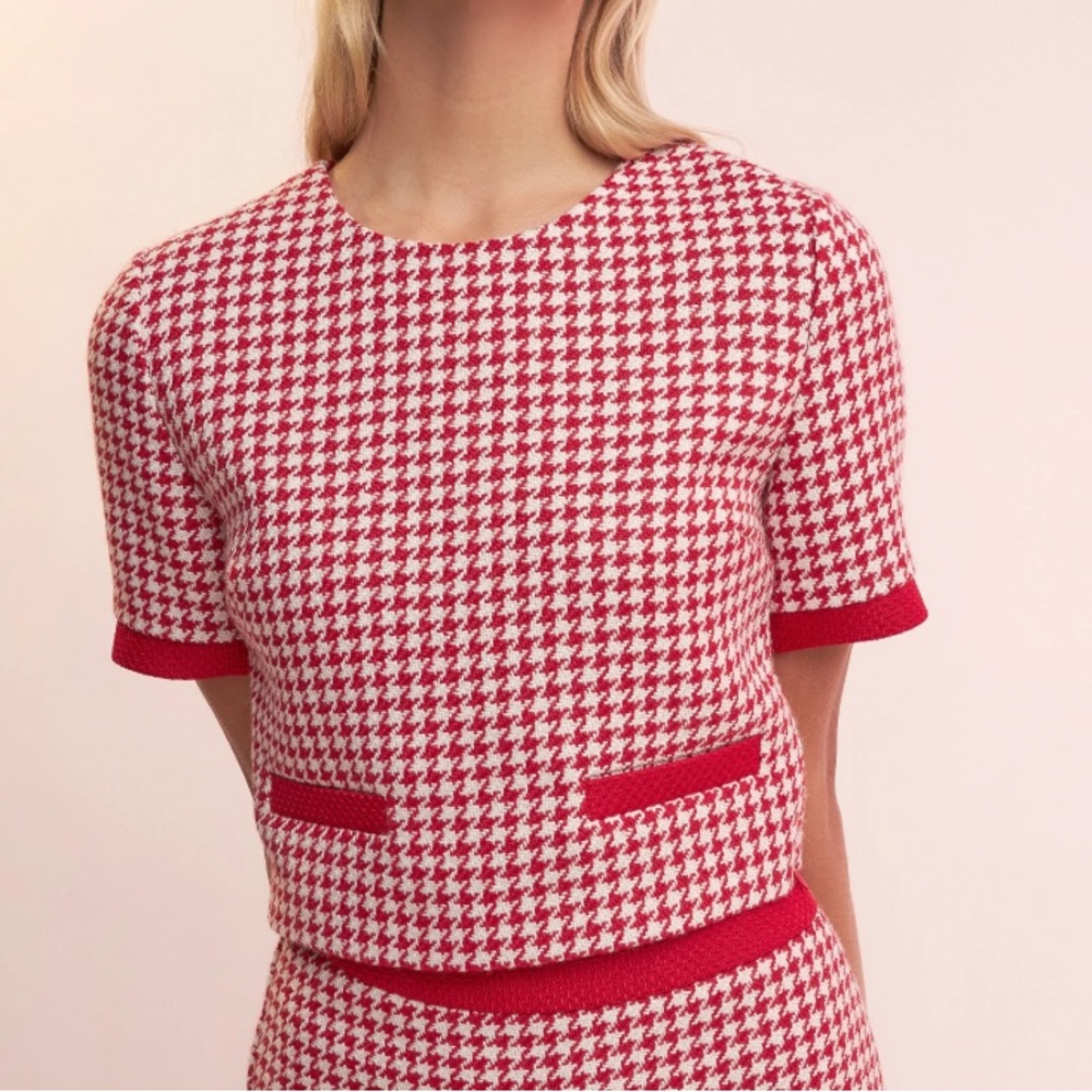 English Factory Houndstooth Crop Top